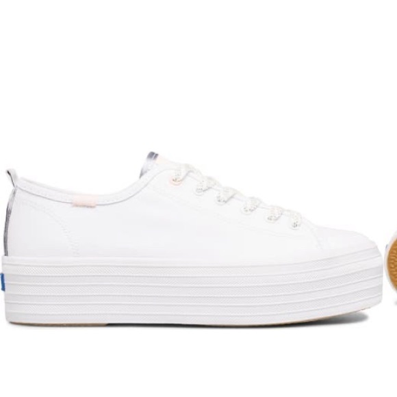 White Ked’s Tripple Up Platform Sneakers - Picture 2 of 14